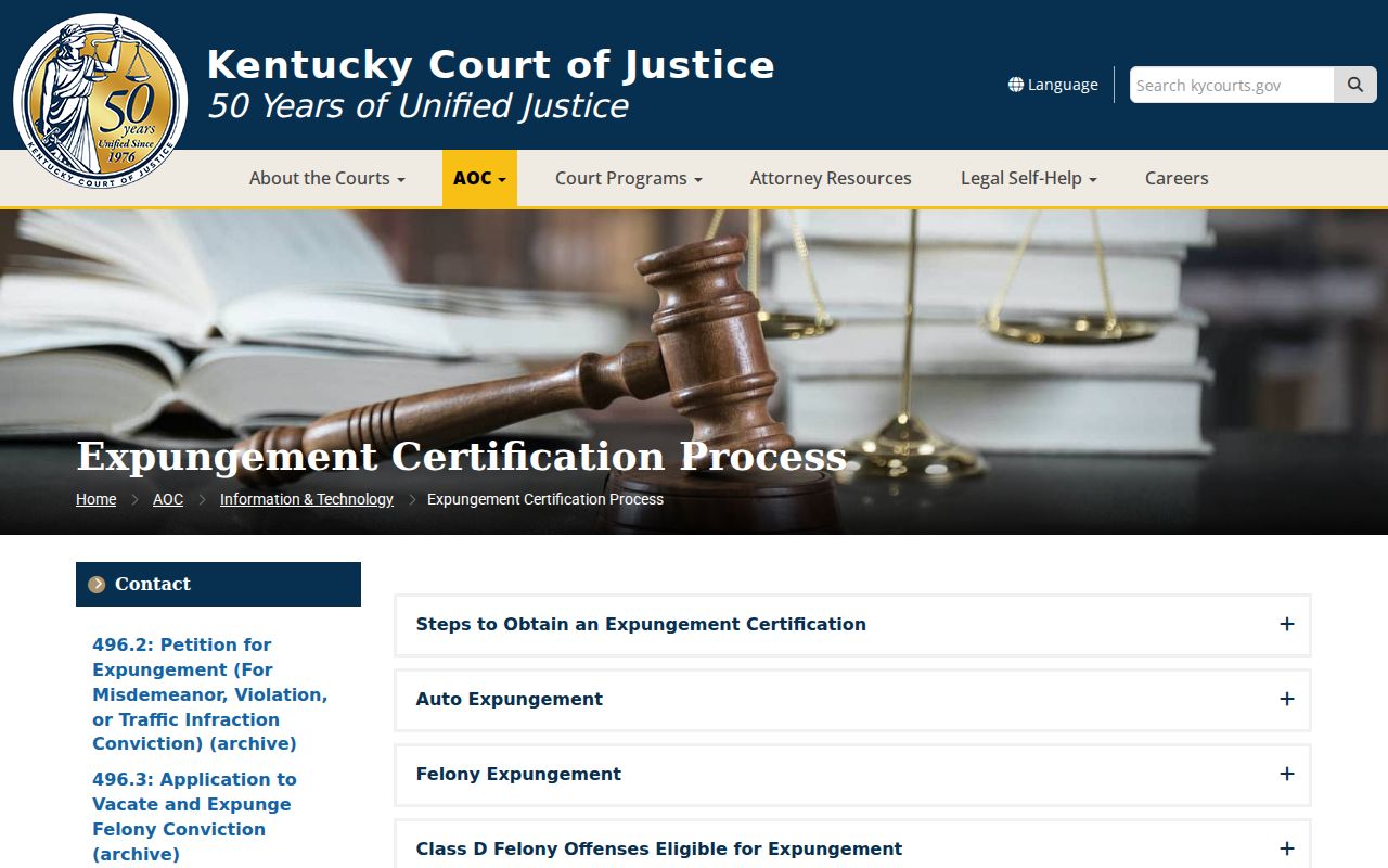 Pendleton County criminal court case expungement process