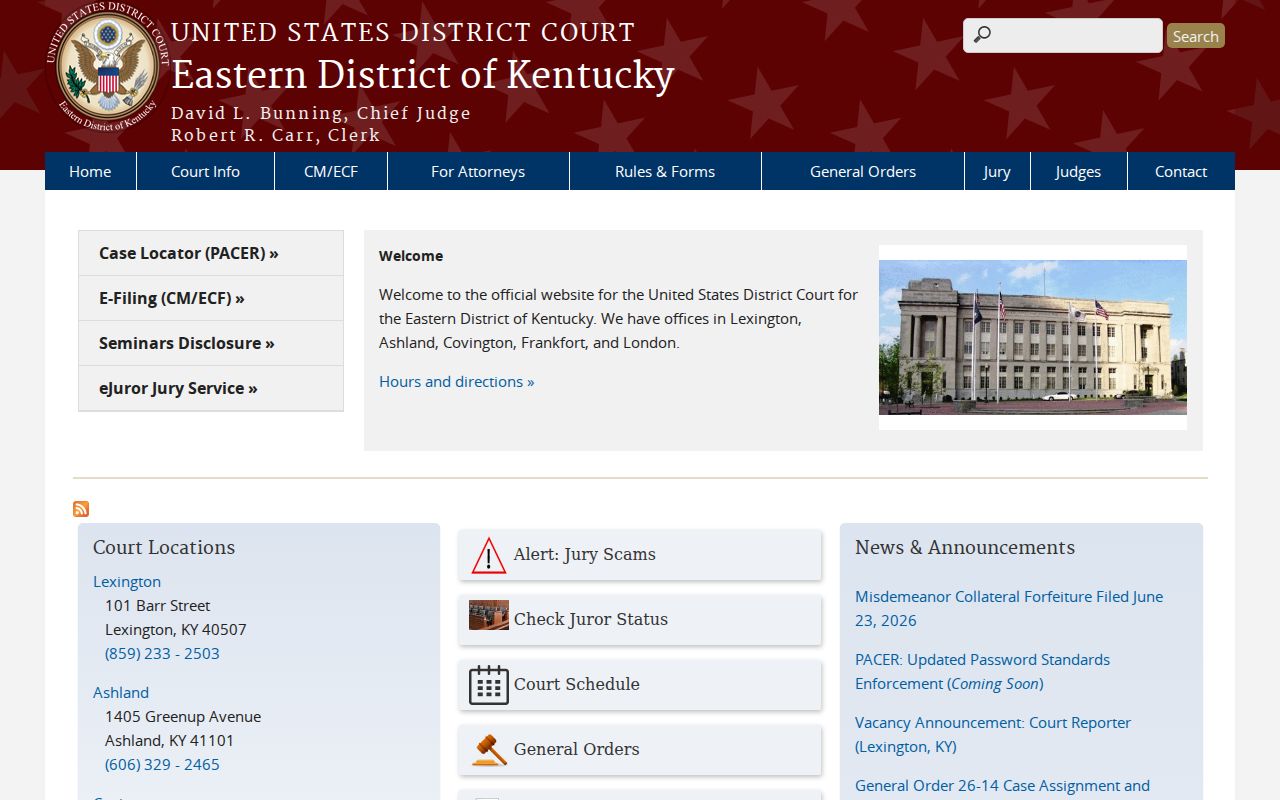 Pendleton County criminal court cases in the Eastern District of Kentucky