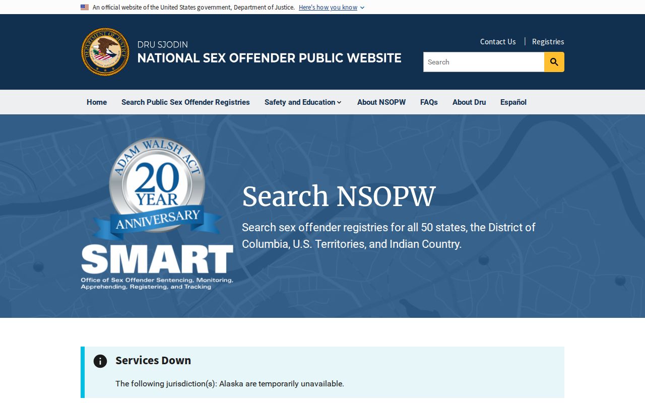 Pendleton County sex offender check through the national NSOPW search
